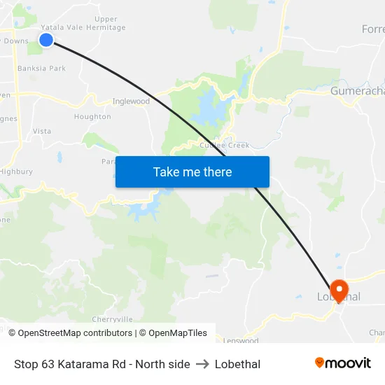 Stop 63 Katarama Rd - North side to Lobethal map