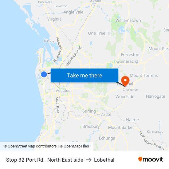 Stop 32 Port Rd - North East side to Lobethal map