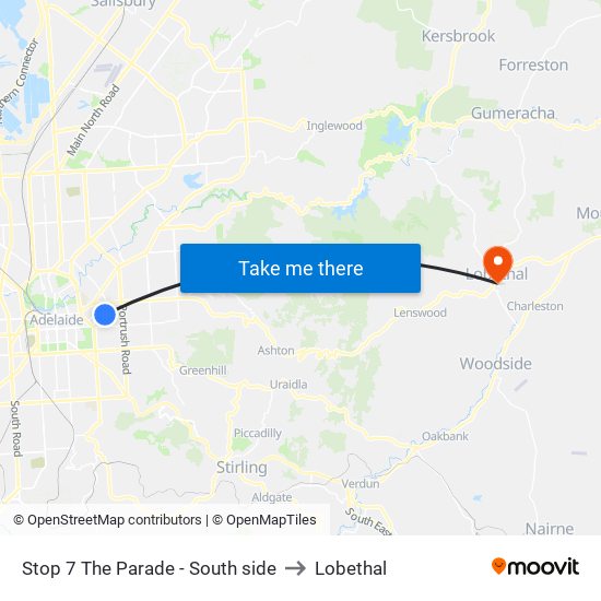 Stop 7 The Parade - South side to Lobethal map