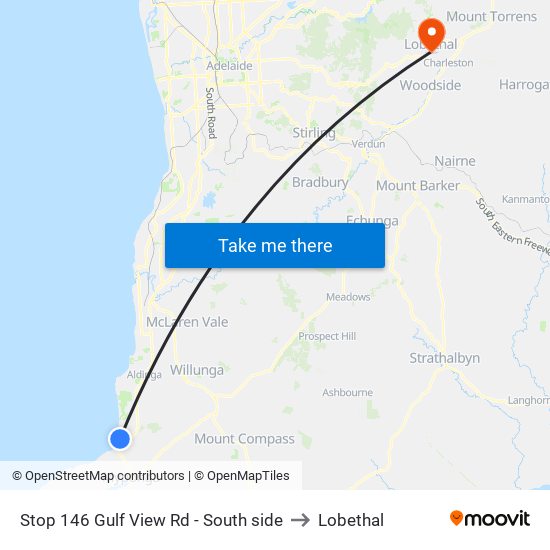 Stop 146 Gulf View Rd - South side to Lobethal map