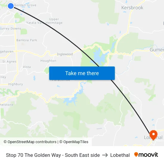 Stop 70 The Golden Way - South East side to Lobethal map