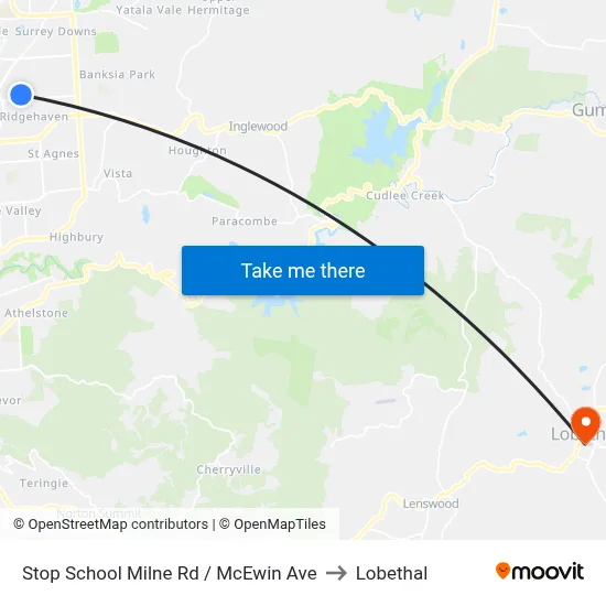 Stop School Milne Rd / McEwin Ave to Lobethal map