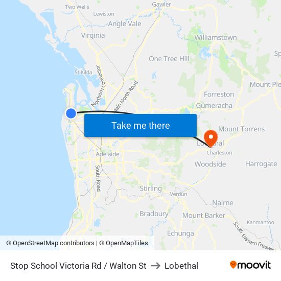 Stop School Victoria Rd / Walton St to Lobethal map