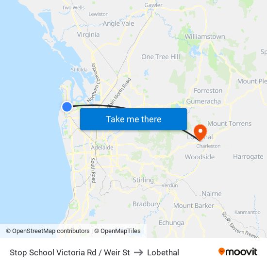 Stop School Victoria Rd / Weir St to Lobethal map