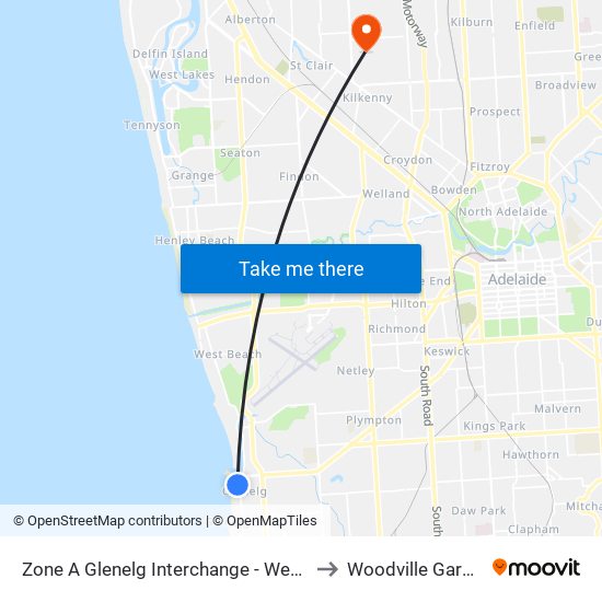 Zone A Colley Tce - West side to Woodville Gardens map