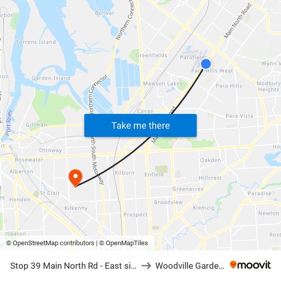 Stop 39 Main North Rd - East side to Woodville Gardens map