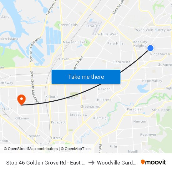 Stop 46 Golden Grove Rd - East side to Woodville Gardens map