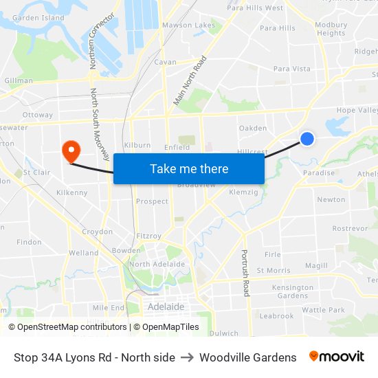 Stop 34A Lyons Rd - North side to Woodville Gardens map