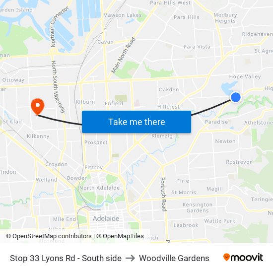 Stop 33 Lyons Rd - South side to Woodville Gardens map