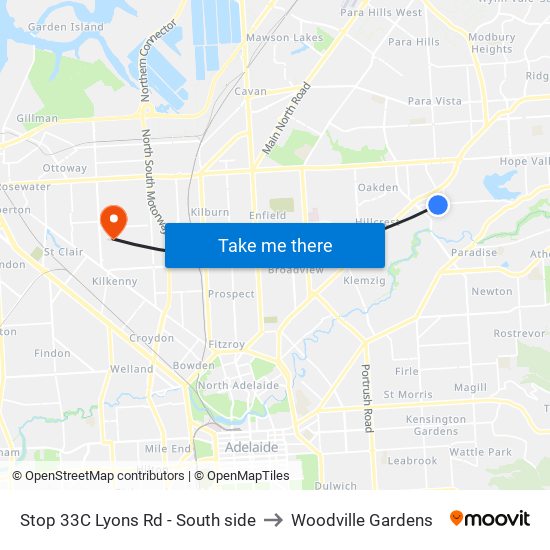 Stop 33C Lyons Rd - South side to Woodville Gardens map