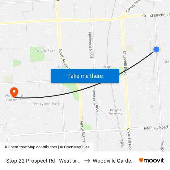 Stop 22 Prospect Rd - West side to Woodville Gardens map