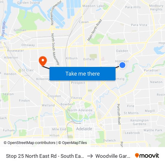 Stop 25 North East Rd - South East side to Woodville Gardens map