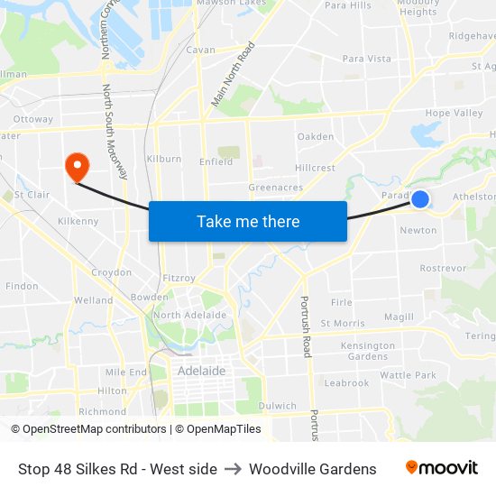 Stop 48 Silkes Rd - West side to Woodville Gardens map