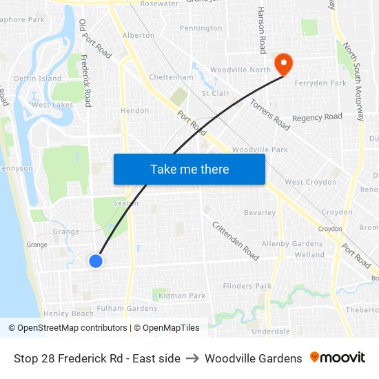 Stop 28 Frederick Rd - East side to Woodville Gardens map