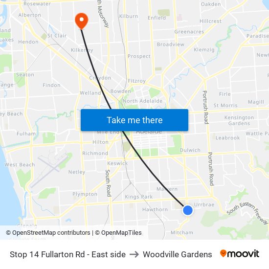 Stop 14 Fullarton Rd - East side to Woodville Gardens map