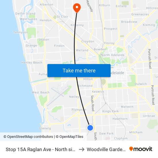 Stop 15A Raglan Ave - North side to Woodville Gardens map