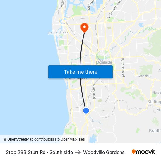 Stop 29B Sturt Rd - South side to Woodville Gardens map