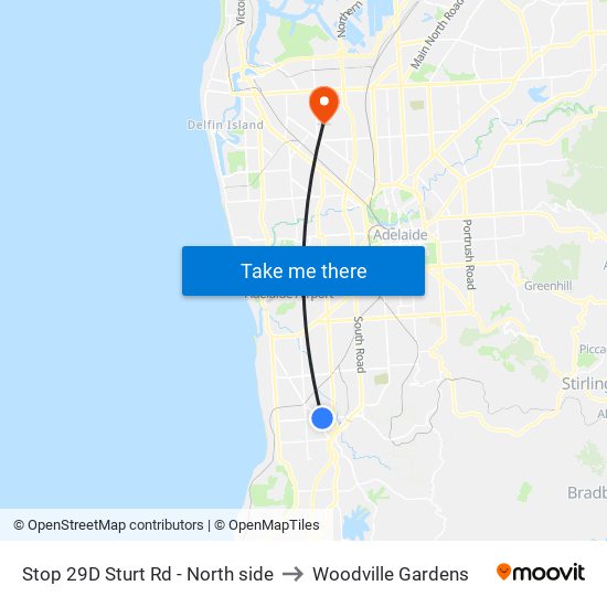 Stop 29D Sturt Rd - North side to Woodville Gardens map