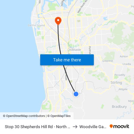 Stop 30 Shepherds Hill Rd - North West side to Woodville Gardens map