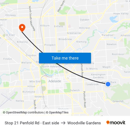 Stop 21 Penfold Rd - East side to Woodville Gardens map