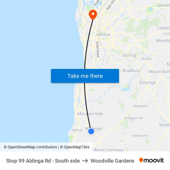 Stop 99 Aldinga Rd - South side to Woodville Gardens map