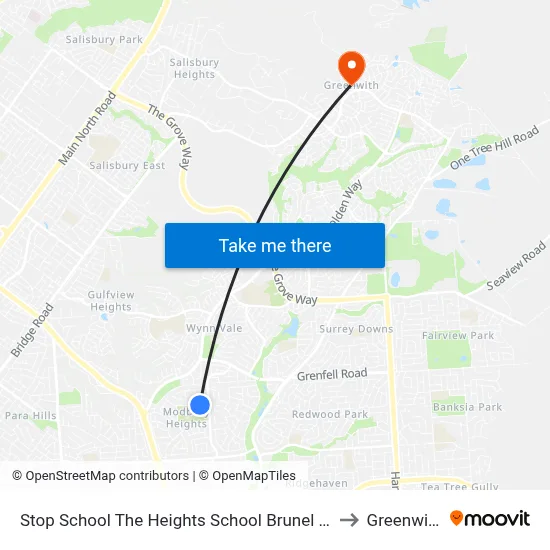 Stop School The Heights School Brunel Dr to Greenwith map