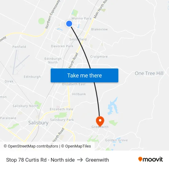 Stop 78 Curtis Rd - North side to Greenwith map