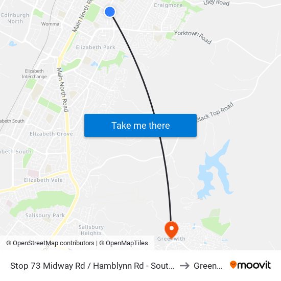 Stop 73 Midway Rd / Hamblynn Rd - South West side to Greenwith map