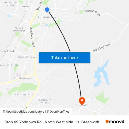 Stop 69 Yorktown Rd - North West side to Greenwith map
