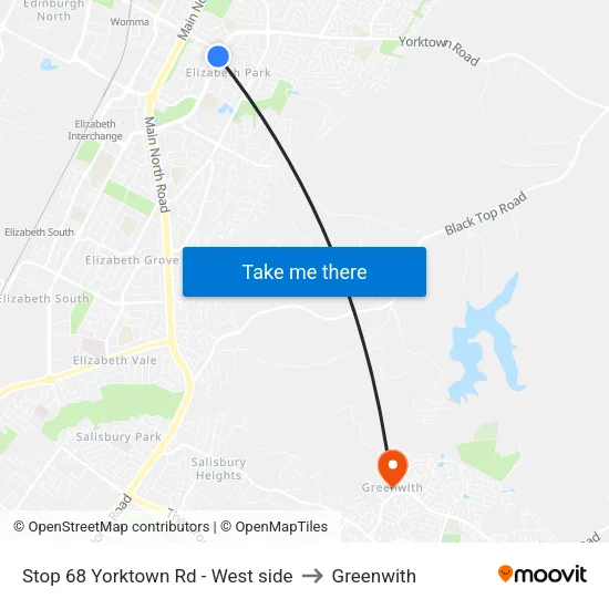 Stop 68 Yorktown Rd - West side to Greenwith map