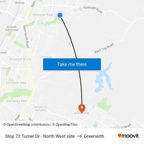 Stop 72 Turner Dr - North West side to Greenwith map