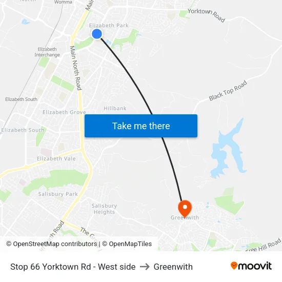 Stop 66 Yorktown Rd - West side to Greenwith map