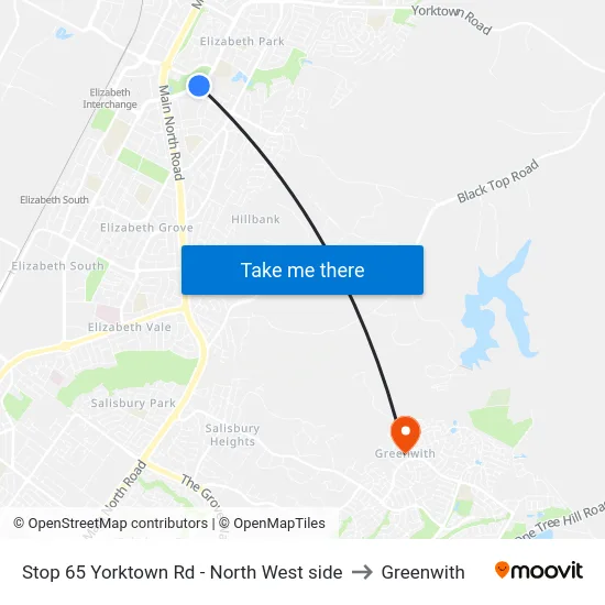 Stop 65 Yorktown Rd - North West side to Greenwith map