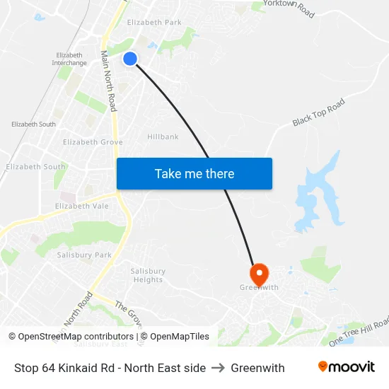 Stop 64 Kinkaid Rd - North East side to Greenwith map