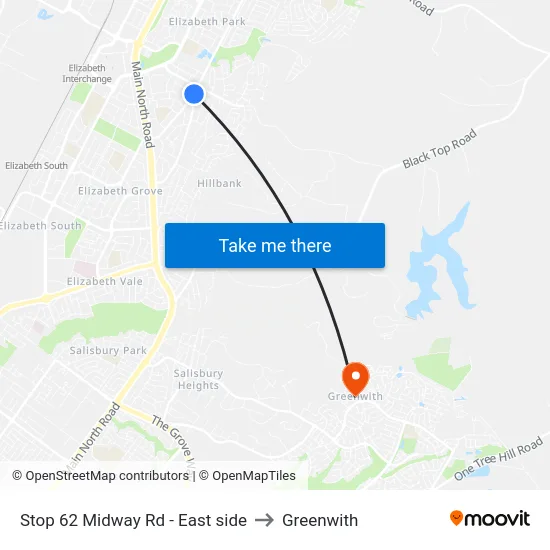 Stop 62 Midway Rd - East side to Greenwith map