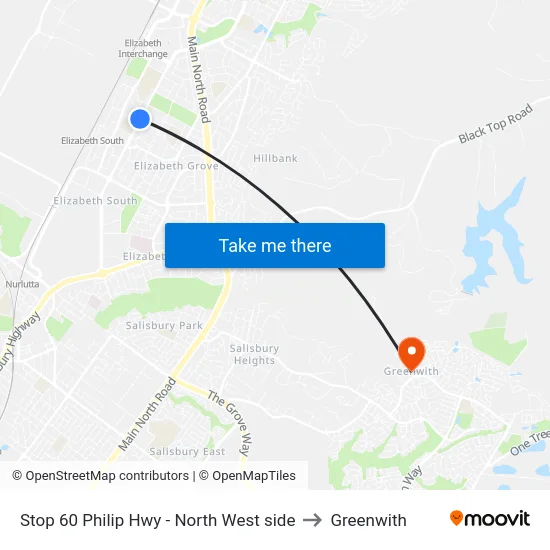 Stop 60 Philip Hwy - North West side to Greenwith map