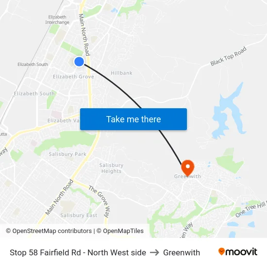 Stop 58 Fairfield Rd - North West side to Greenwith map