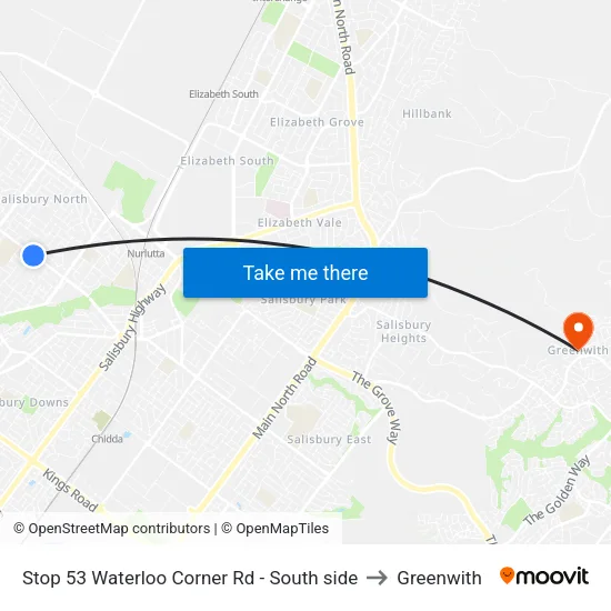 Stop 53 Waterloo Corner Rd - South side to Greenwith map