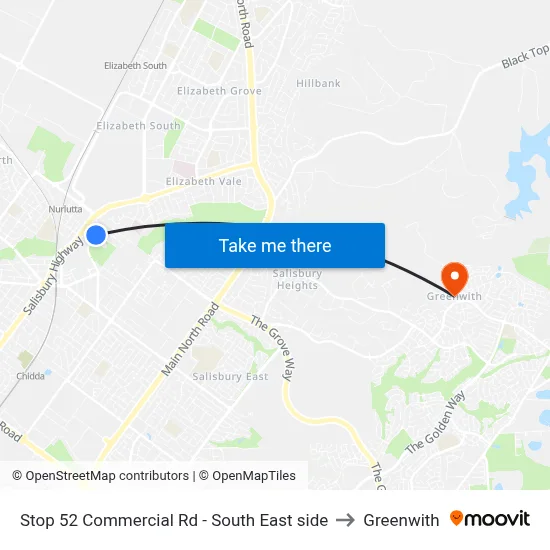 Stop 52 Commercial Rd - South East side to Greenwith map
