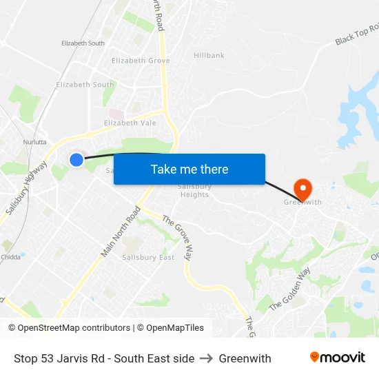 Stop 53 Jarvis Rd - South East side to Greenwith map