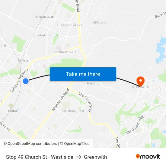 Stop 49 Church St - West side to Greenwith map