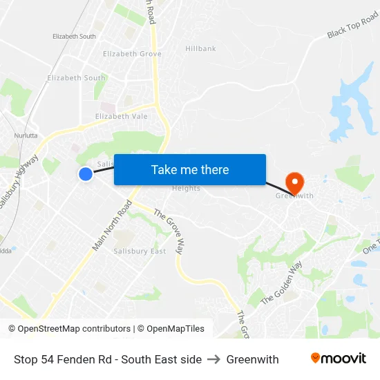 Stop 54 Fenden Rd - South East side to Greenwith map