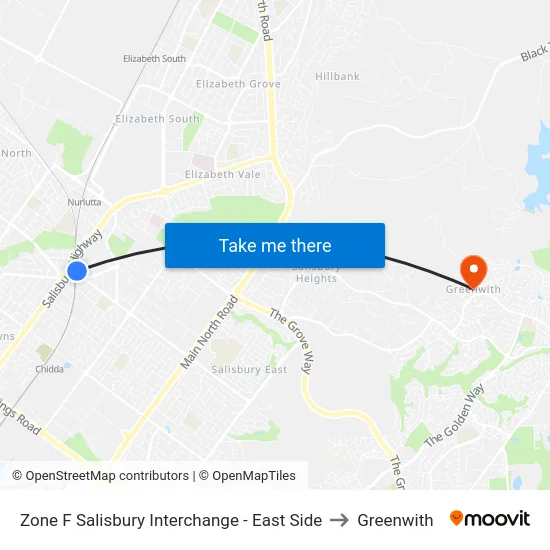 Zone F Salisbury Interchange - East Side to Greenwith map