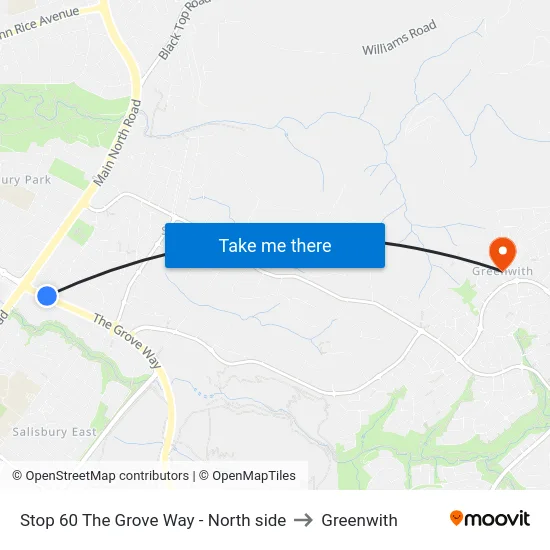 Stop 60 The Grove Way - North side to Greenwith map