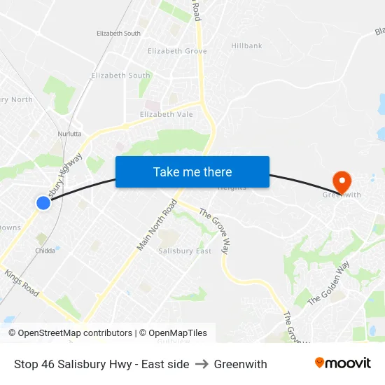 Stop 46 Salisbury Hwy - East side to Greenwith map