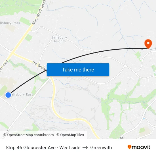 Stop 46 Gloucester Ave - West side to Greenwith map