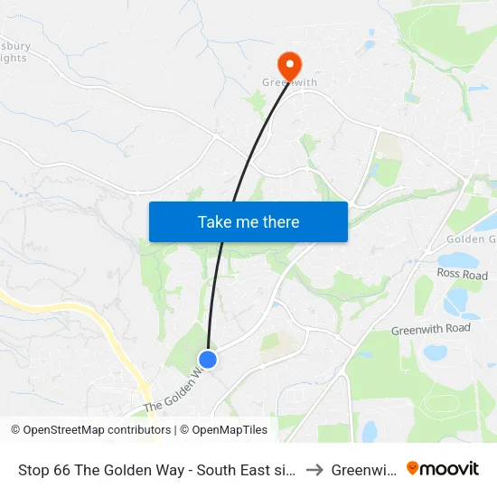 Stop 66 The Golden Way - South East side to Greenwith map