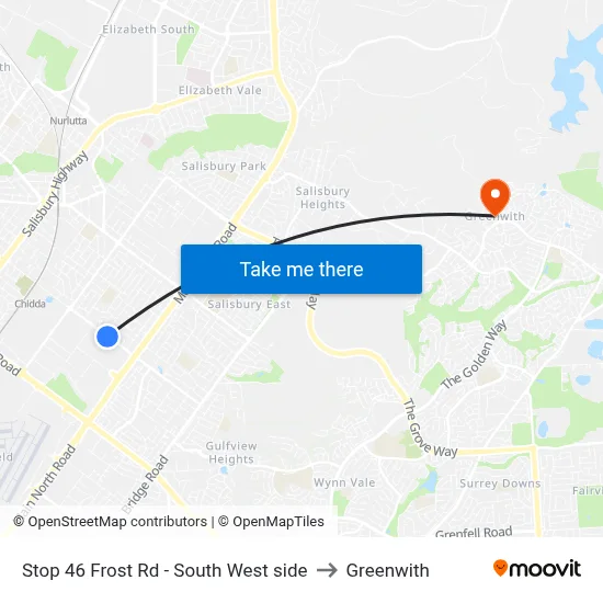 Stop 46 Frost Rd - South West side to Greenwith map