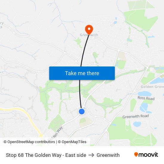 Stop 68 The Golden Way - East side to Greenwith map