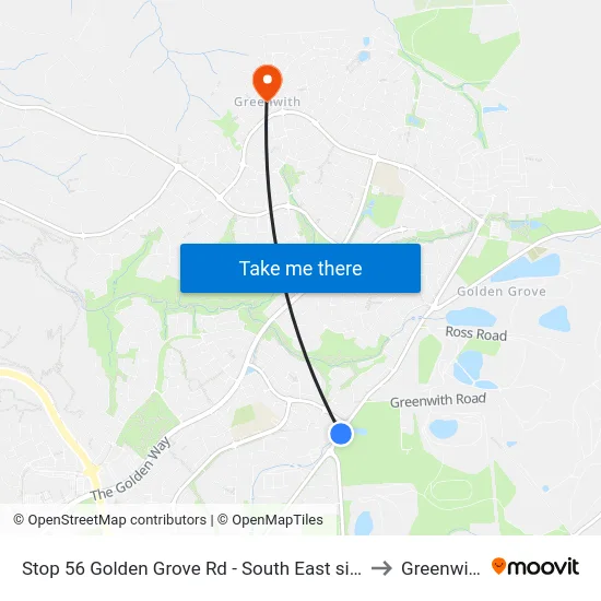 Stop 56 Golden Grove Rd - South East side to Greenwith map